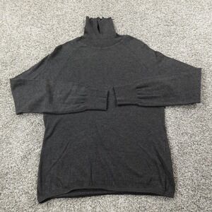 Woolrich Sweater Womens Large Gray Merino Wool Blend Pullover Turtleneck Outdoor